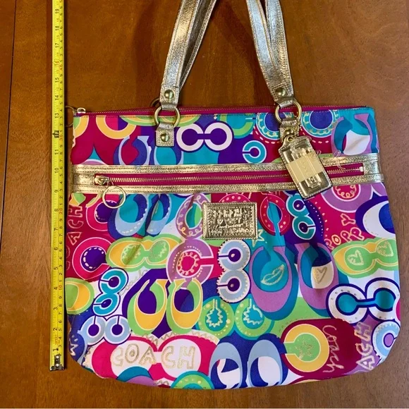 Coach Poppy Limited Edition Pop C Glam Tote Shoulder Bag - Picture 2 of 8